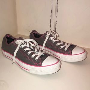 Converse AllStar Gray with pink stitching Size 9